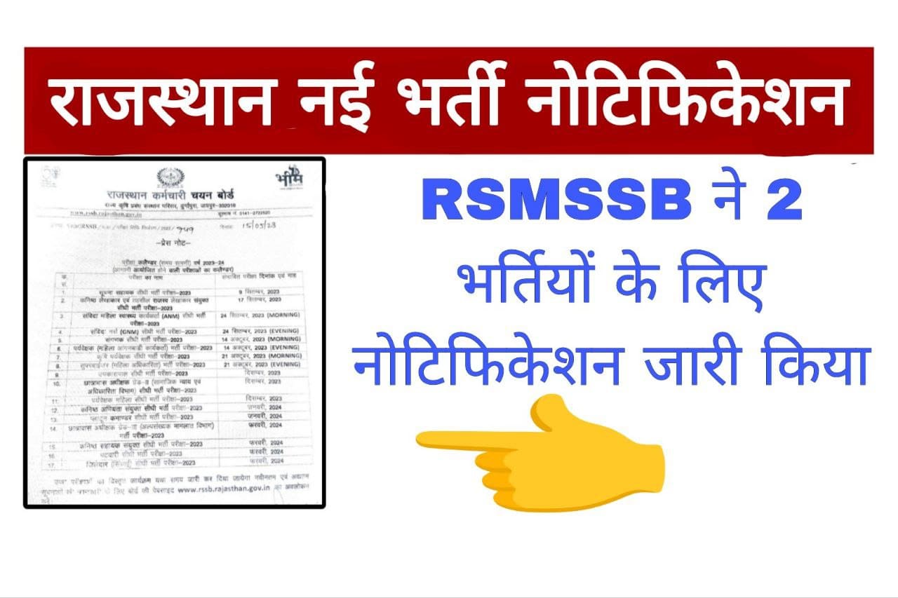 RSMSSB Notification 2023