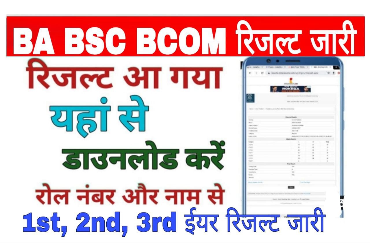 BA BSC BCOM Result 2023